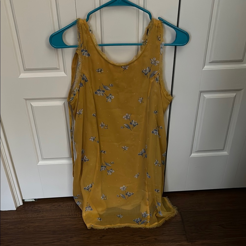 Yellow Floral Sleeveless Dress
